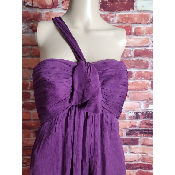 Amsale Purple One Shoulder Gown Size 6 - Picture 3 of 5